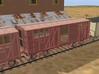 Boxcar with ventilated side door closed